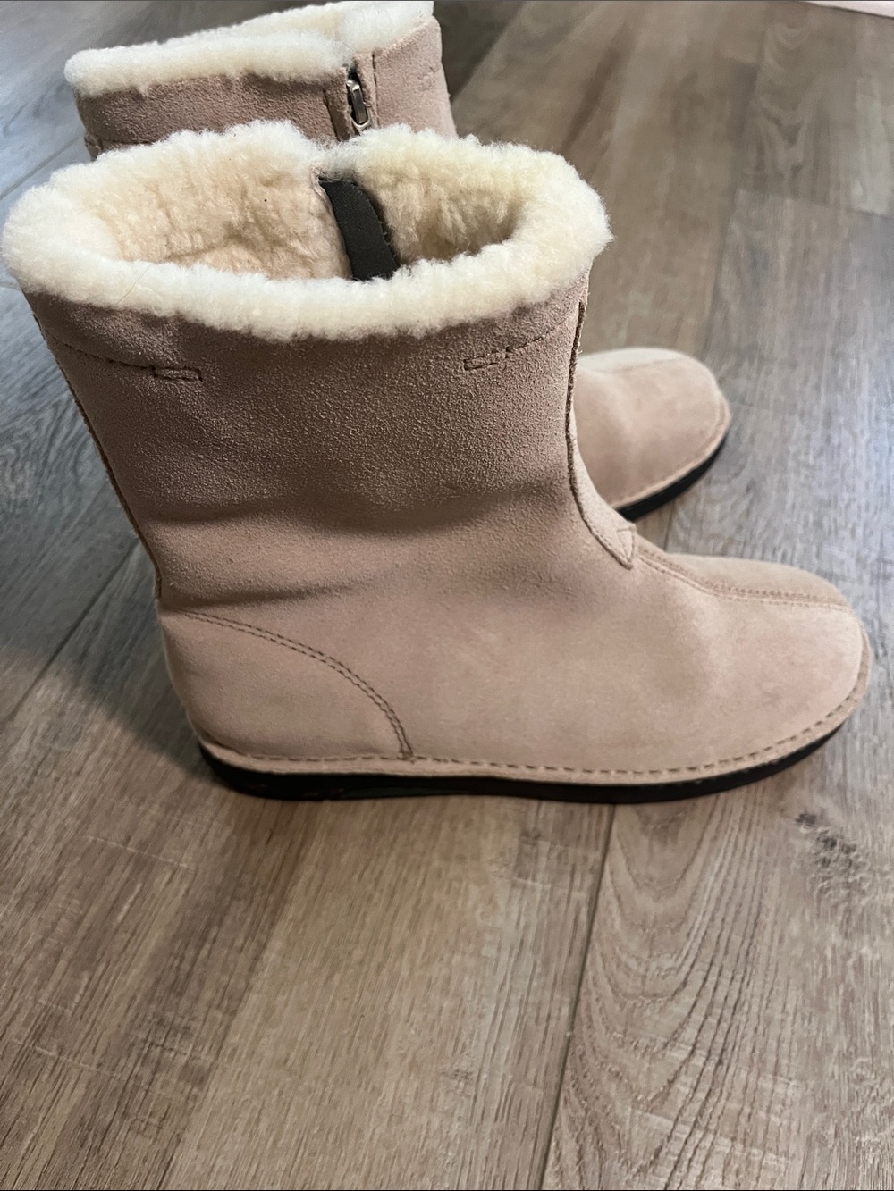 Polo by Ralph Lauren Plush-Lined Suede Winter Boots in Light Beige - Picture 2 of 7
